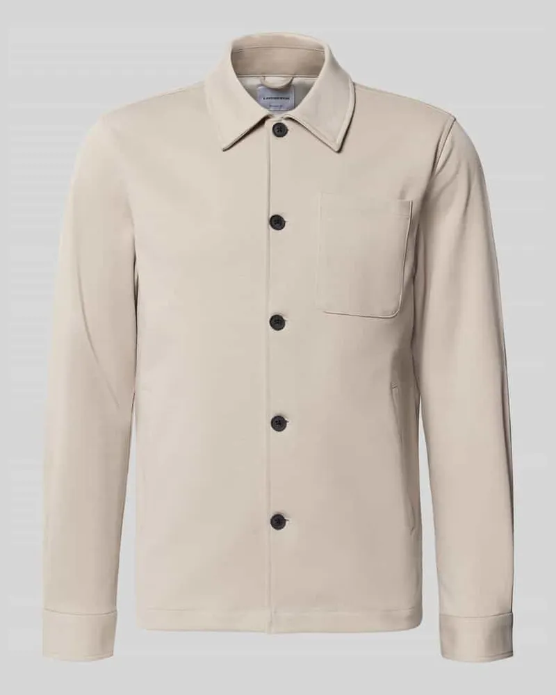 Lindbergh Slim Fit Hemdjacke mit Viskose-Anteil Sand