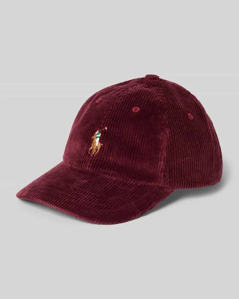 Ralph Lauren Cap aus Cord mit Label-Stitching Dunkelrot