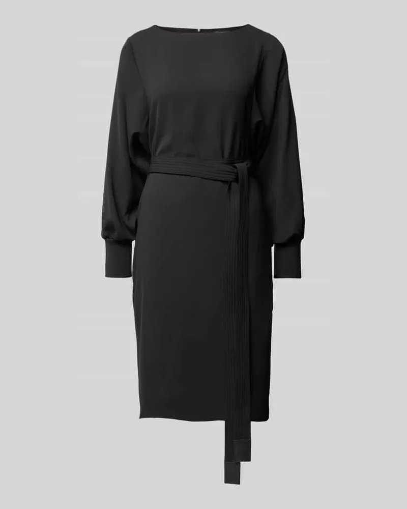 Emporio Armani Knielanges Kleid mit Bindegürtel Black