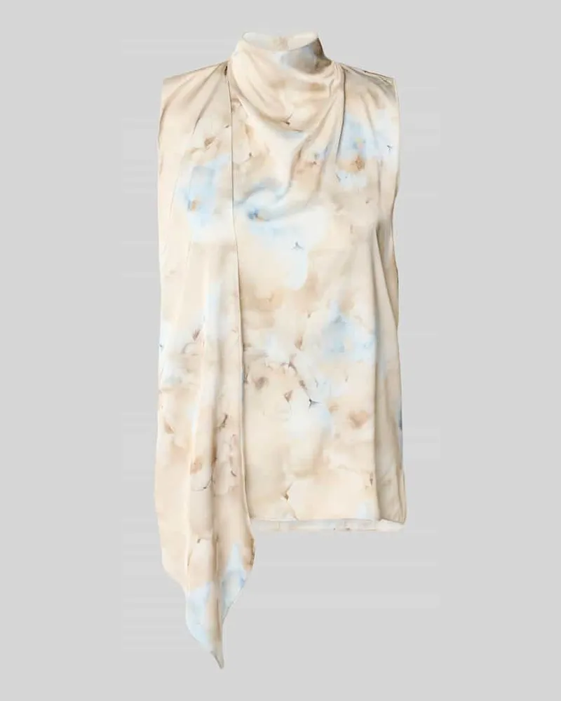 Rinascimento Bluse mit Stehkragen und asymmetrischem Design Beige