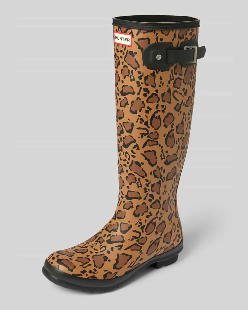 Hunter Gummistiefel mit Label-Detail Mittelbraun