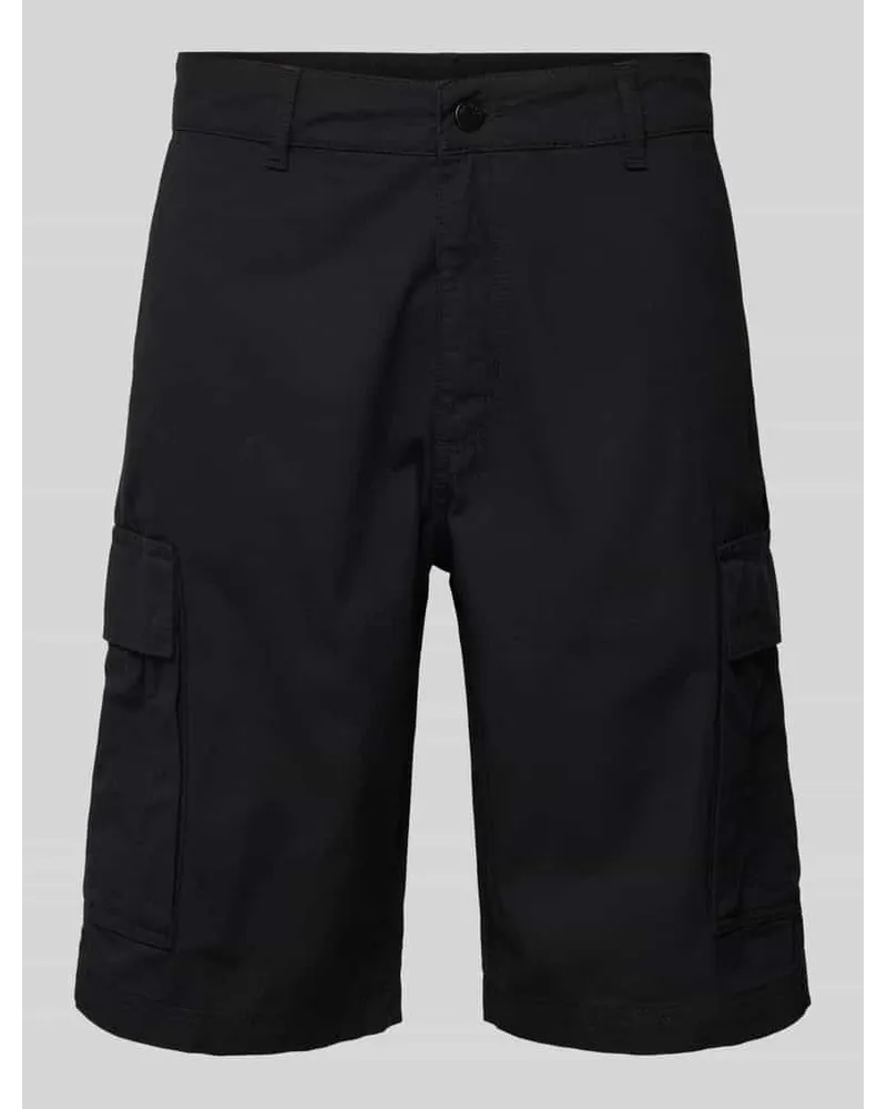 Mazine Regular Fit Cargoshorts mit Label-Stitching Modell 'Melfort Black