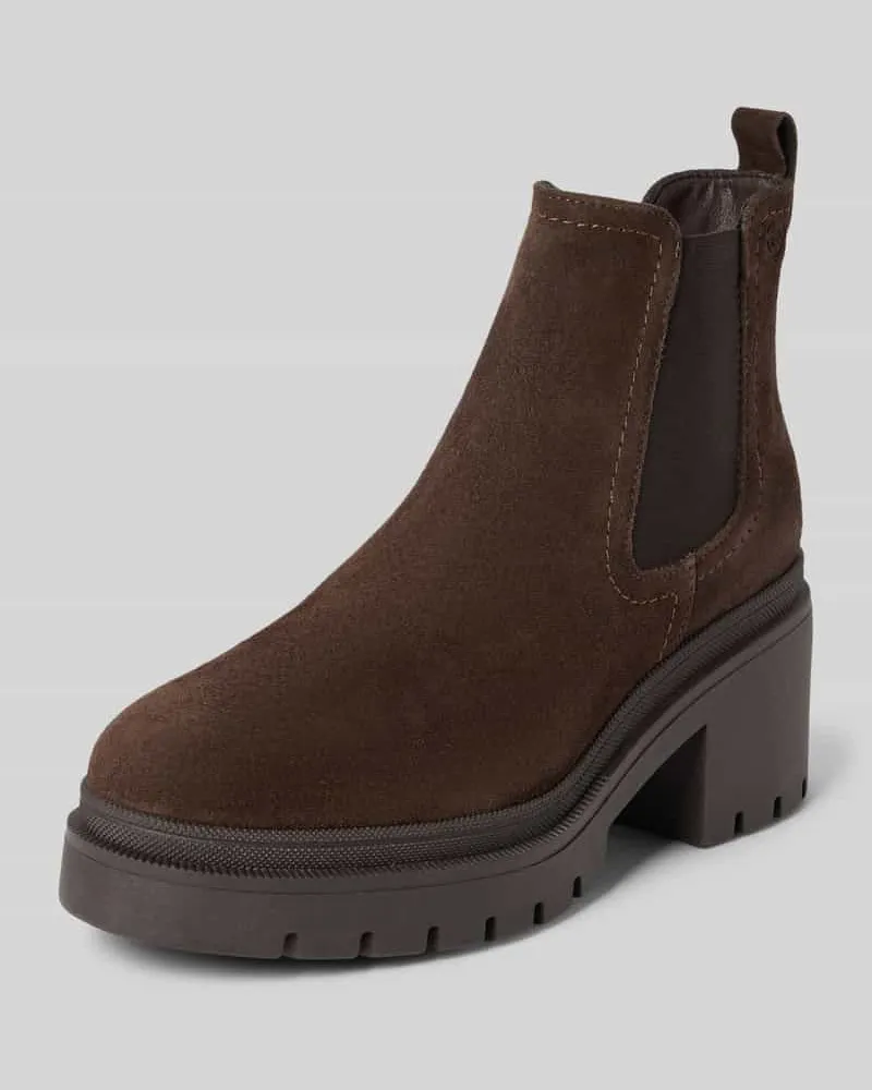 Tamaris Boots aus echtem Leder Dunkelbraun