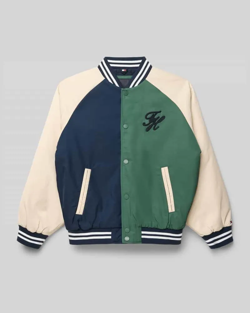 Tommy Hilfiger Regular Fit Bomberjacke im Color-Blocking-Desing Marine