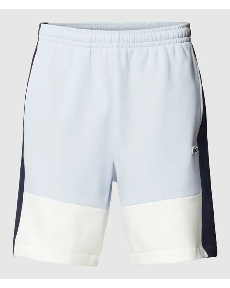 Lacoste Regular Fit Sweatshorts im Colour-Blocking-Design Hellblau