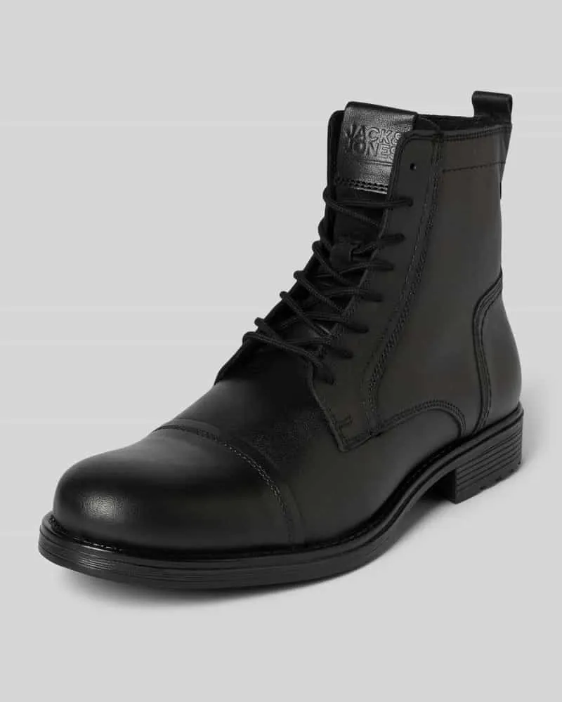 Jack & Jones Boots aus Leder mit Reißverschluss Modell 'RUSSEL Black