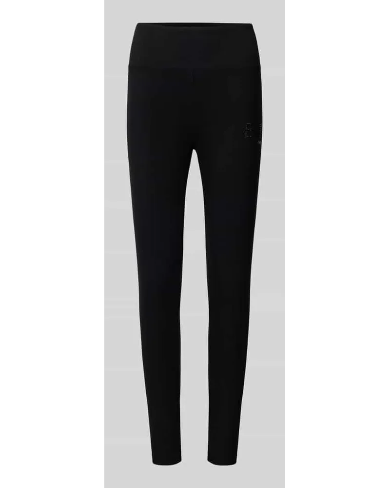 EA7 Skinny Fit Leggings mit Label-Detail Black