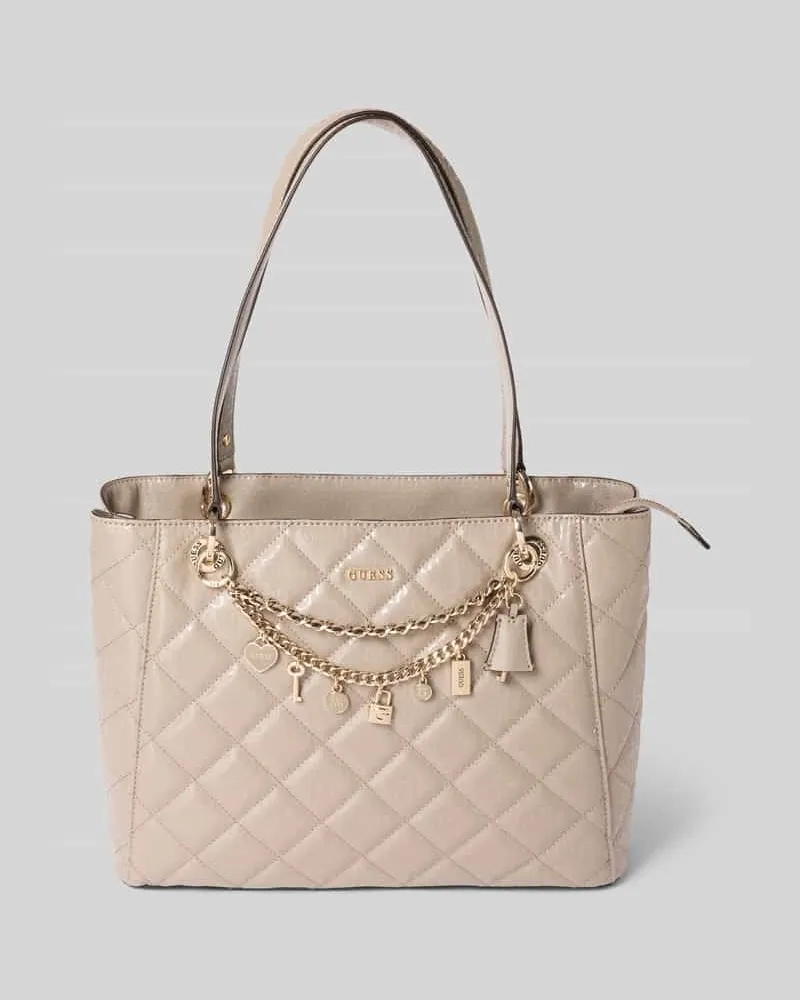 Guess Umhängetasche mit Ketten-Detail Modell 'LIBBY NOEL TOTE Taupe