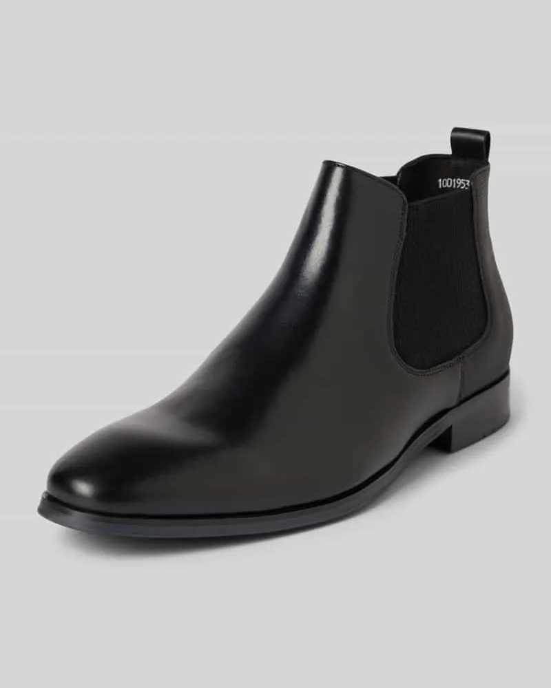 Digel Chelsea Boots aus Leder mit Zugschlaufe Modell 'Stetson Black