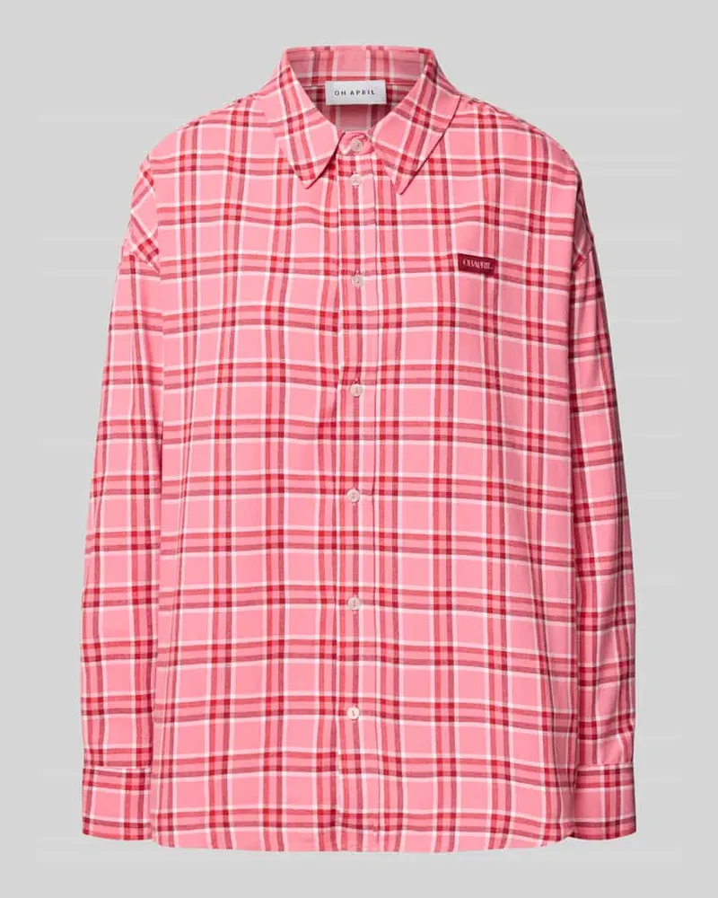 OH APRIL Oversized Freizeithemd mit Label-Detail Modell 'Vivian Altrosa