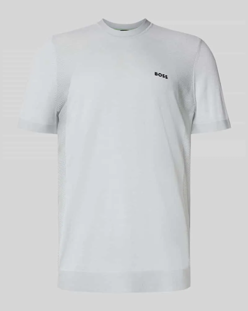 HUGO BOSS Regular Fit T-Shirt aus Baumwoll-Mix Modell 'MOMENTUM Hellgrau