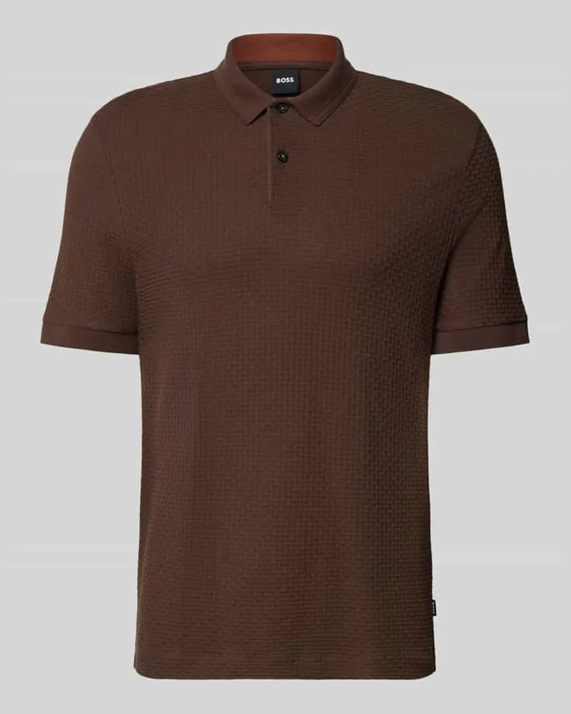 HUGO BOSS Regular Fit Poloshirt aus reiner Baumwolle Modell 'Parlay Dunkelbraun
