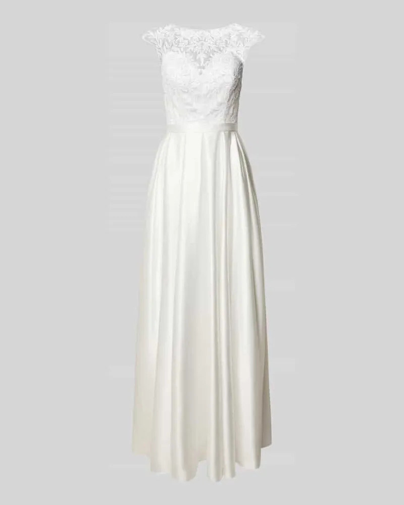 Unique Brautkleid mit floralen Stickereien Offwhite