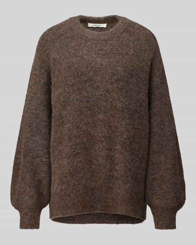 Selected Relaxed Fit Pullover aus Woll-Mix Modell 'LULU Dunkelbraun