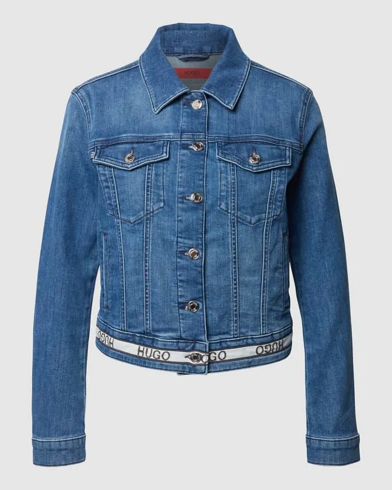 HUGO BOSS Jeansjacke mit Stretch-Anteil Blau