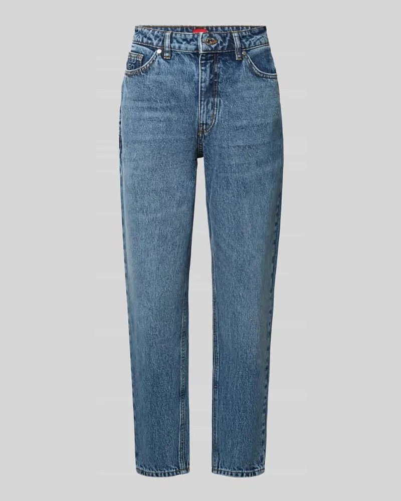 HUGO BOSS Mom Fit Jeans aus reiner Baumwolle im 5-Pocket-Design Blau