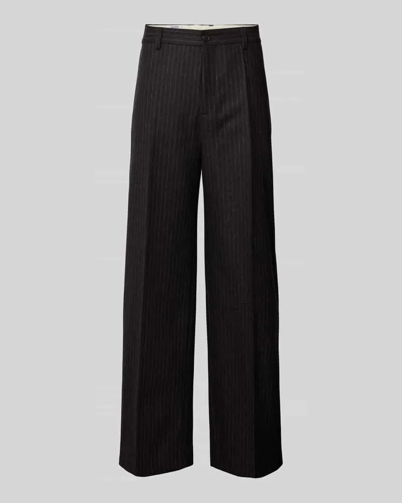Filippa K High Waist Bundfaltenhose aus Wolle mit Bügelfalten Anthrazit