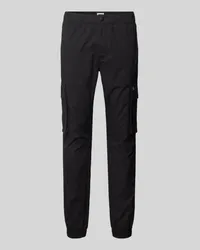 Calvin Klein Skinny Fit Cargohose mit Label-Patch Black