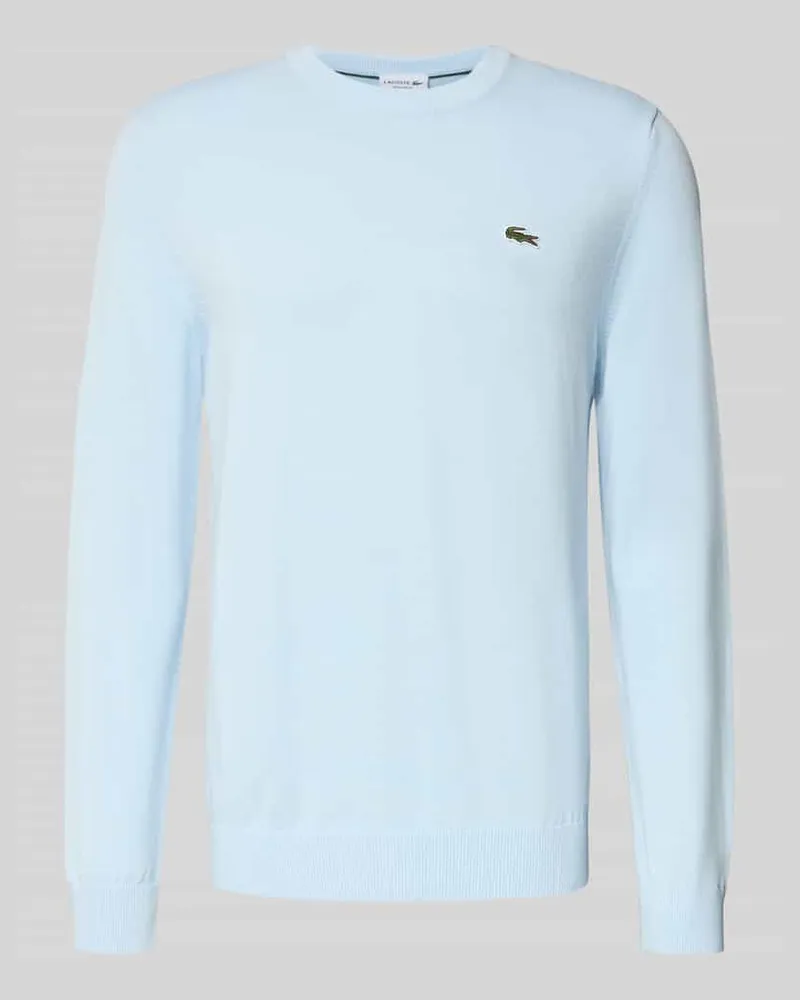 Lacoste Regular Fit Strickpullover aus Baumwoll-Mix Hellblau