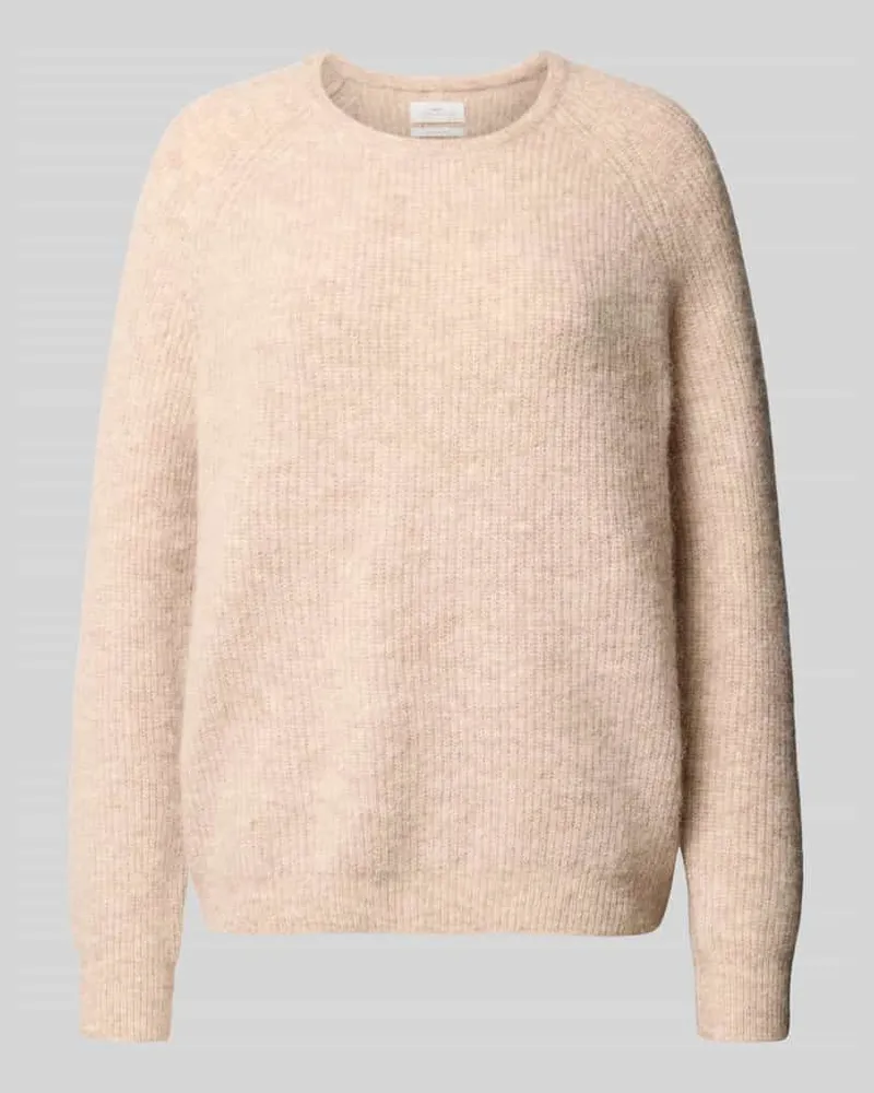 Fynch-Hatton Strickpullover mit gerippten Abschlüssen Beige
