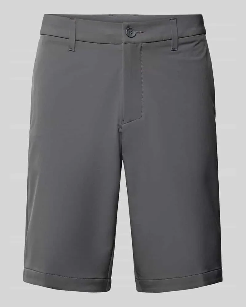 HUGO BOSS Regular Fit Shorts mit Gürtelschlaufen Modell 'Commuter Anthrazit