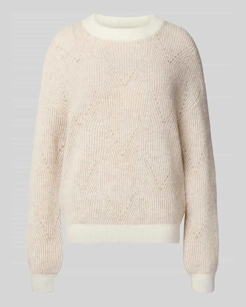 Fynch-Hatton Strickpullover aus Alpaka-Mix mit Rundhalsausschnitt Hellbraun