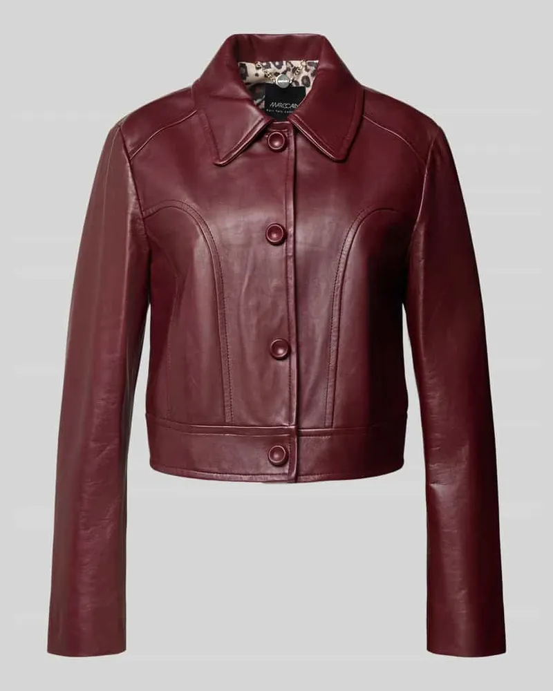 Marc Cain Regular Fit Jacke in Leder-Optik Bordeaux