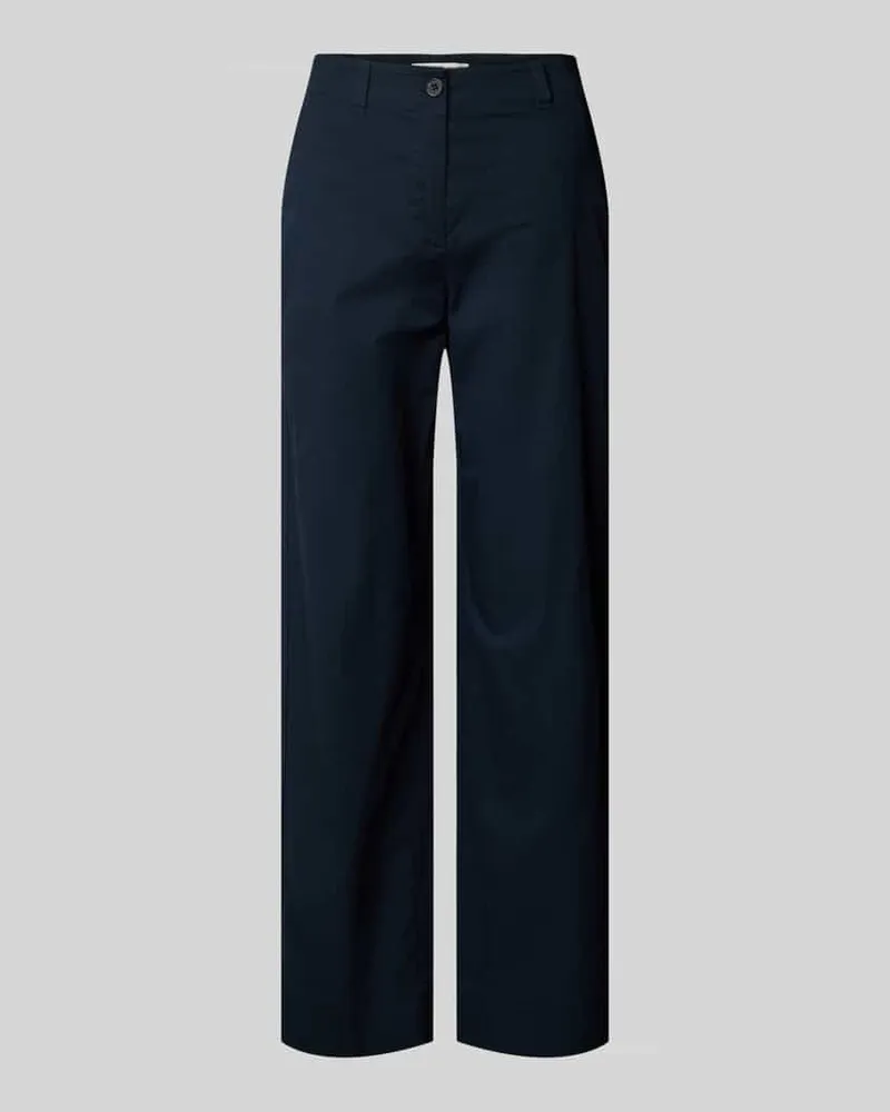 Marc O'Polo Wide Leg Chino aus Baumwoll-Mix Modell 'LANDE Marine