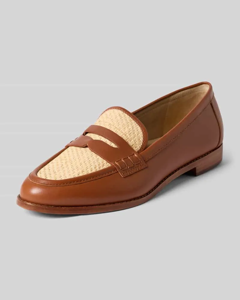 Ralph Lauren Loafer aus echtem Rindsleder Cognac