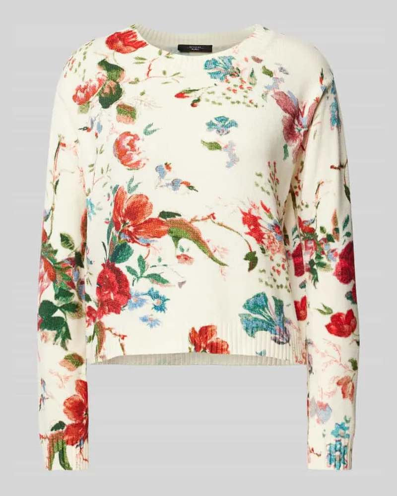 Max Mara Strickpullover mit Rundhalsausschnitt Modell 'DENIS Weiss