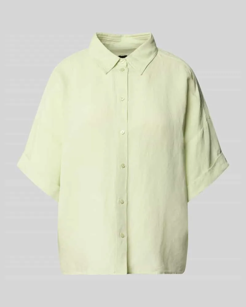 HUGO BOSS Regular Fit Bluse aus Leinen-Viskose-Mix Modell 'BISENAS Hellgruen