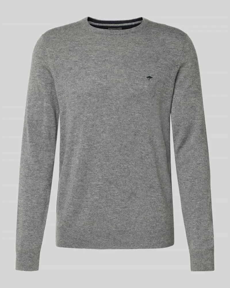 Fynch-Hatton Regular Fit Pullover mit Kaschmir-Anteil Modell 'Merino Mittelgrau