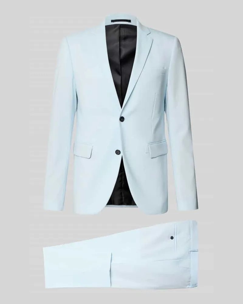 Lindbergh Slim Fit Anzug mit 2-Knopf-Sakko Hellblau
