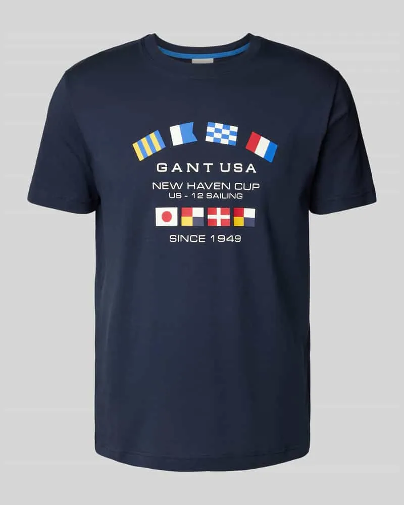 Gant T-Shirt mit Label-Details Marine