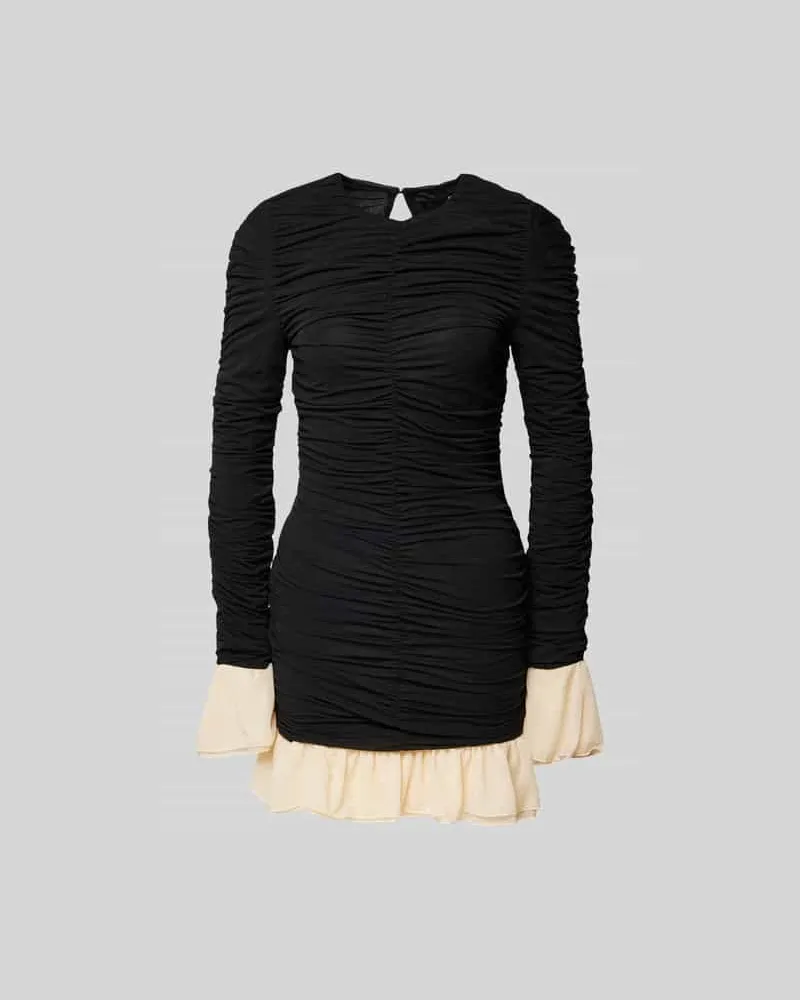ROTATE Birger Christensen Minikleid mit Raffungen Black