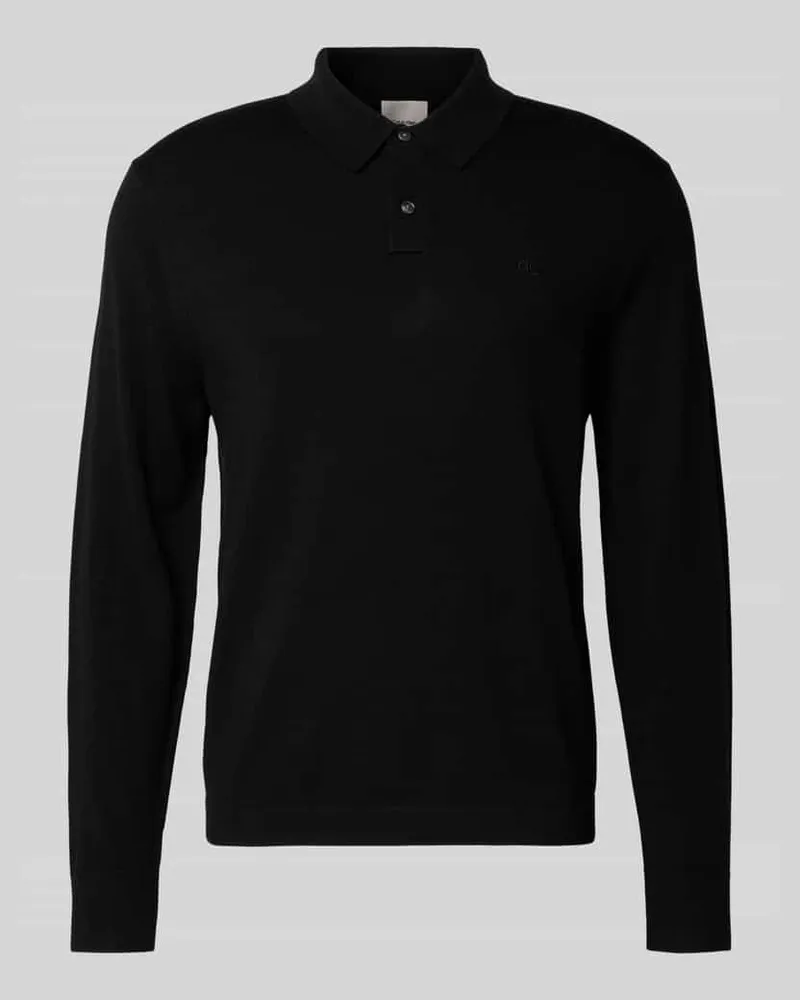 Calvin Klein Strickpullover mit Polokragen Black