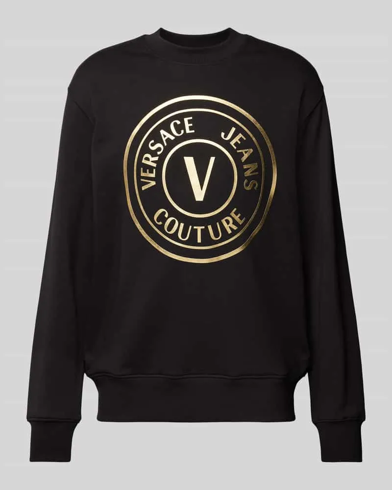 Versace Jeans Sweatshirt mit Label-Print Black