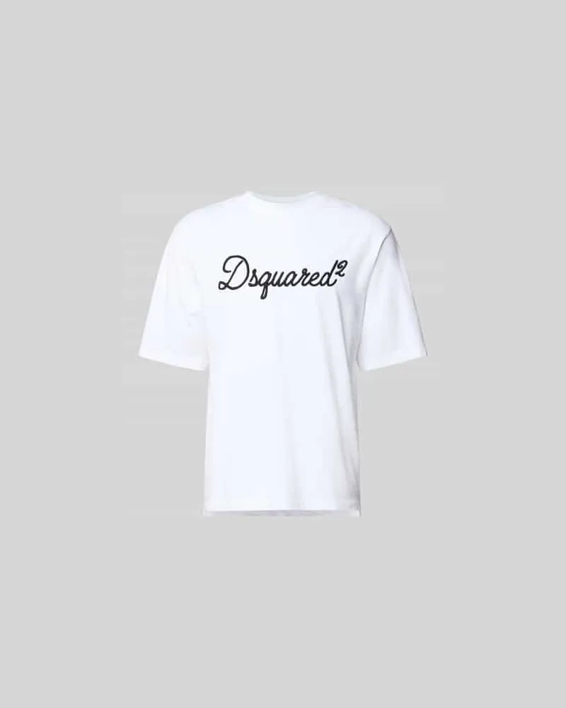 Dsquared2 Loose Fit T-Shirt aus reiner Baumwolle Weiss