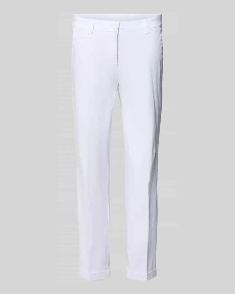 Cambio Slim Fit Jeans mit fixierten Beinabschlüssen Modell 'Stella Weiss