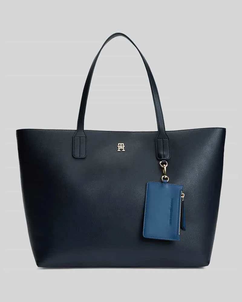 Tommy Hilfiger Shopper mit Reißverschlussfach und Anhänger für Kleinigkeiten Marine