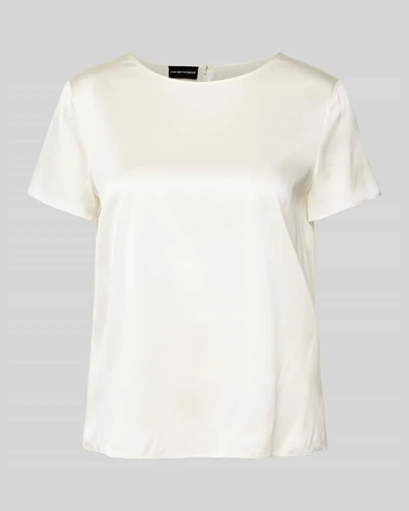 Emporio Armani Regular Fit Seidenbluse mit 1/2-Arm Weiss
