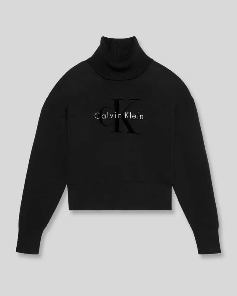 Calvin Klein Regular Fit Pullover aus reiner Baumwolle Black
