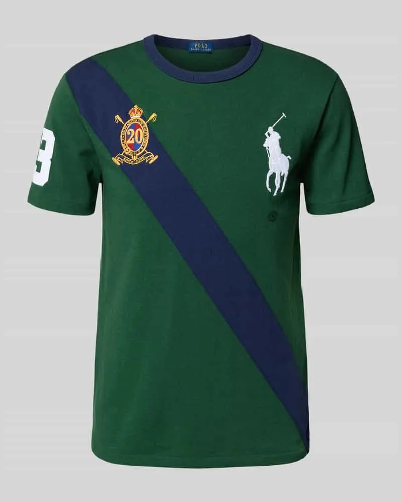 Ralph Lauren T-Shirt mit Label-Stitching Dunkelgruen