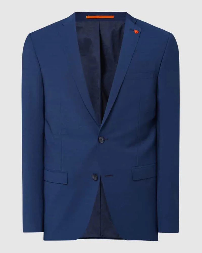Roy Robson Extra Slim Fit 2-Knopf-Sakko mit Schurwoll-Anteil Blau
