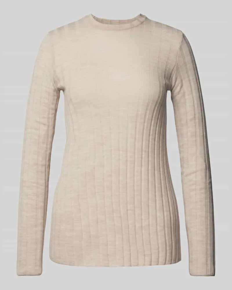 IVY & OAK Strickpullover aus Schurwolle mit Strukturmuster Modell 'KACY Sand