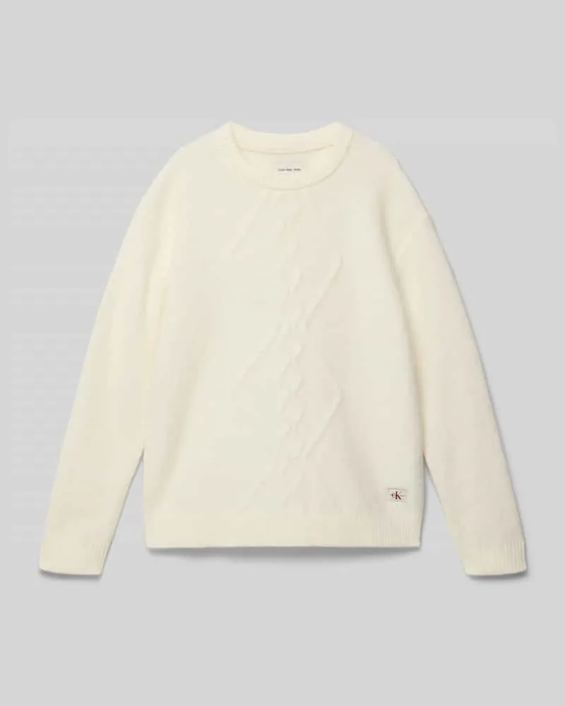Calvin Klein Regular Fit Pullover mit Alpaka-Anteil Modell 'Fluffy Sand