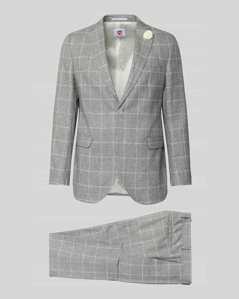 CG Slim Fit Anzug mit 2-Knopf-Sakko Modell 'Paul/Paco Hellgrau