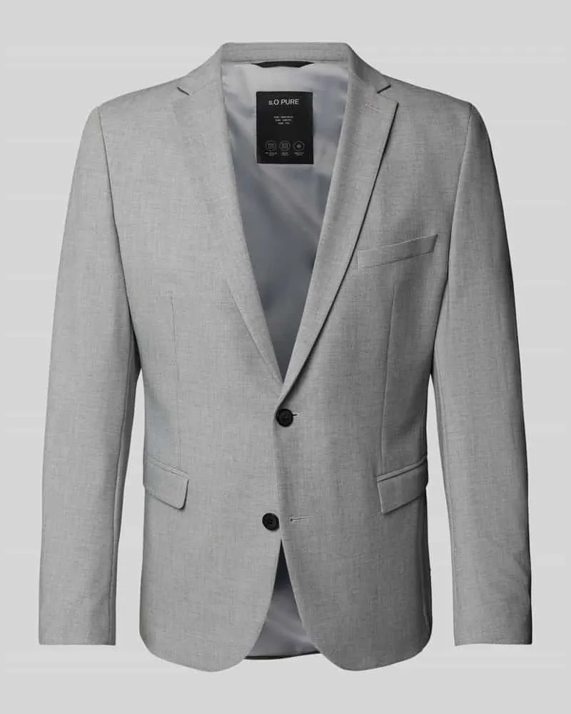 S.Oliver Slim Fit Sakko in feinem Webmuster Hellgrau