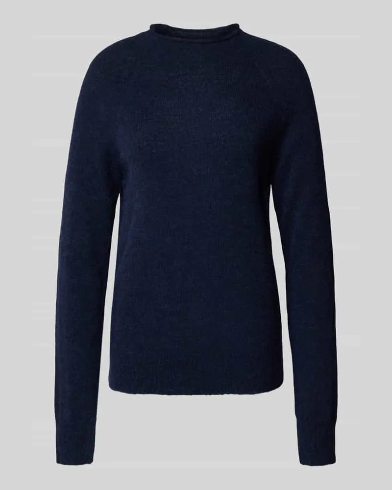 HUGO BOSS Regular Fit Pullover aus Alpaka-Woll-Mix Modell 'Fesperanasy Dunkelblau