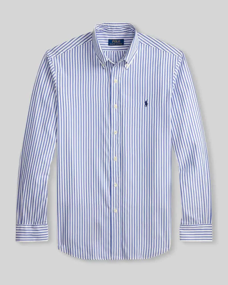 Ralph Lauren Custom Fit Freizeithemd aus reiner Baumwolle Blau